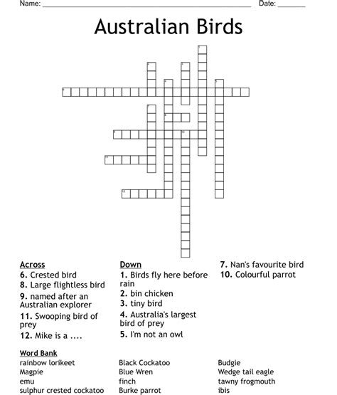 Search for crossword clues on crosswordsolver. . Australian bird crossword clue